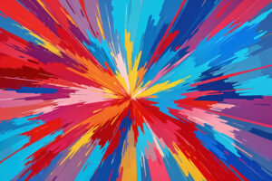 Abstract With Colorful Radiating Line