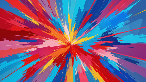 Abstract With Colorful Radiating Line